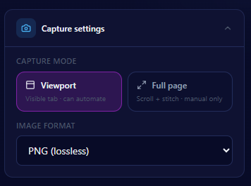 Capture Settings
